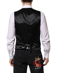 Dolce & Gabbana Red Black Stripe Dress Formal Waistcoat Vest