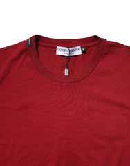 Dolce & Gabbana Red Cotton Short Sleeves Crew Neck T-shirt