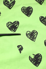 Dolce & Gabbana Green Heart Print Cotton Crew Neck T-shirt