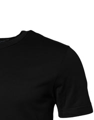 Dolce & Gabbana Black Cotton Short Sleeves Round Neck T-shirt