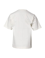 Dolce & Gabbana White Cotton DG Logo Print Round Neck T-shirt