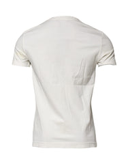 Dolce & Gabbana White Cotton Logo Bandana Print T-shirt