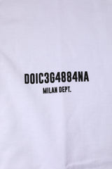 Dolce & Gabbana White Cotton Logo Print Crew Neck T-shirt