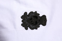 Dolce & Gabbana White Cotton DG Crown Embroidery T-shirt