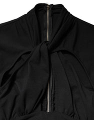 Dolce & Gabbana Black Long Sleeves Sheath Midi Dress