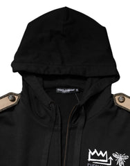 Dolce & Gabbana Black Logo Hooded Full Zip Sweatshirt Jacket