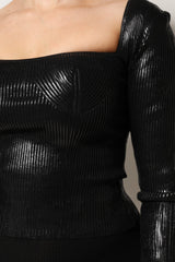 Dolce & Gabbana Black Viscose Long Sleeves Fitted Blouse Top