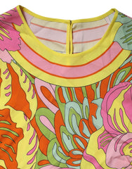 Dolce & Gabbana Multicolor Floral Round Neck Sleeveless Top