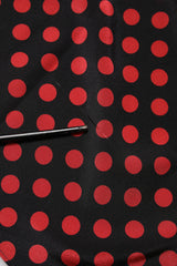 Dolce & Gabbana Black Red Polka Dot Silk Long Sleeves Top