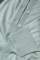 Dolce & Gabbana Light Green Silk Button Down Cardigan Sweater