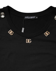 Dolce & Gabbana Black DG Embellished Sleeveless Tank Top