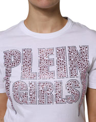 Philipp Plein White Embellished CrewNeck Short Sleeve T-shirt