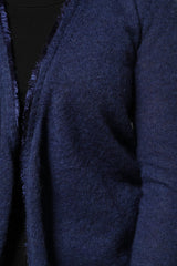 Ballantyne Dark Blue Long Sleeves Overcoat Cardigan Sweater