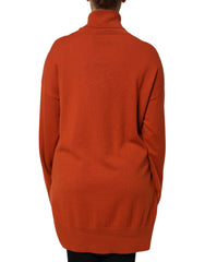 Alpha Studio Dark Orange Long Sleeves Turtleneck Sweater