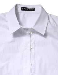 Dolce & Gabbana White Cotton Short Sleeves Collared Polo Top