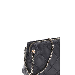 Tory Burch Black Calf Leather Bos Taurus Shoulder Bag