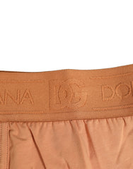 Dolce & Gabbana Brown Cotton Stretch Regular Boxer Underwear