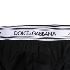 Dolce & Gabbana Black Cotton Stretch Regular Brief Underwear