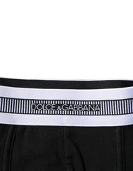 Dolce & Gabbana Black Cotton Stretch Regular Boxer Underwear
