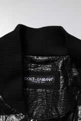 Dolce & Gabbana Black Logo Plaque Bomber Full Zipper Jacket