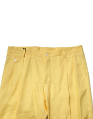 Dolce & Gabbana Yellow Flax Tapered Dress Men Pants