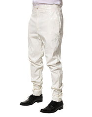 Dolce & Gabbana White Nylon Tapered Dress Men Pants