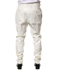 Dolce & Gabbana White Nylon Tapered Dress Men Pants