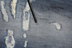 Dolce & Gabbana Blue Washed Tattered Cotton Men Jeans