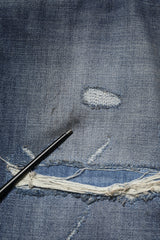 Dolce & Gabbana Blue Washed Tattered Cotton Men Jeans