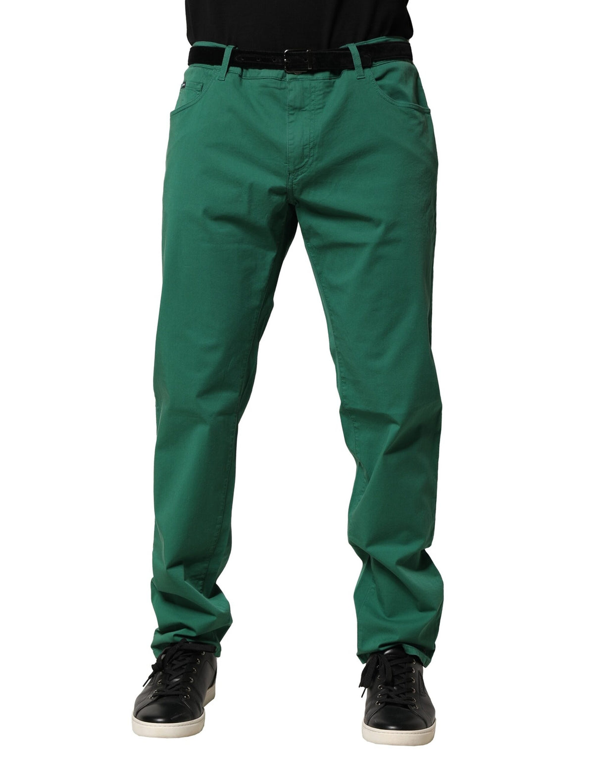 Dolce & Gabbana Green Cotton Stretch Skinny Men Denim Jeans