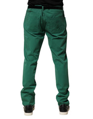 Dolce & Gabbana Green Cotton Stretch Skinny Men Denim Jeans