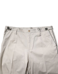 Dolce & Gabbana White Cotton Dress Slim Formal Pants