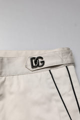 Dolce & Gabbana White Cotton Dress Slim Formal Pants