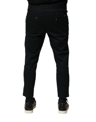 Dolce & Gabbana Black Cotton Mid Waist Jogger Pants