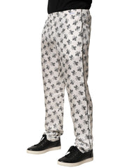 Dolce & Gabbana White Floral Silk Casual Lounge Pants
