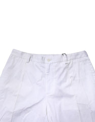Dolce & Gabbana White Cotton Dress Slim Formal Pants