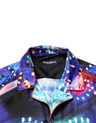 Dolce & Gabbana Multicolor Printed Silk Lounge Casual Shirt
