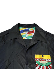 Dolce & Gabbana Black Silk Short Sleeves Men Casual Shirt