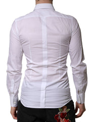 Dolce & Gabbana White GOLD Embellished Formal Men Dress Shirt