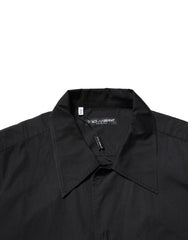 Dolce & Gabbana Black Cotton Short Sleeve Buttoned Casual Shirt