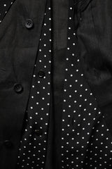 Dolce & Gabbana Black Polka Dot Collar Tie Neck Casual Shirt