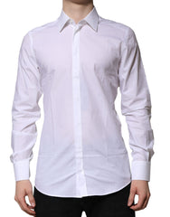 Dolce & Gabbana White GOLD Long Sleeves Dress Formal Shirt