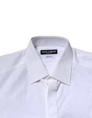 Dolce & Gabbana White GOLD Long Sleeves Dress Formal Shirt