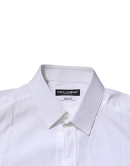 Dolce & Gabbana White GOLD Long Sleeves Dress Formal Shirt