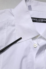 Dolce & Gabbana White Cotton Short Sleeves Dress Formal Shirt