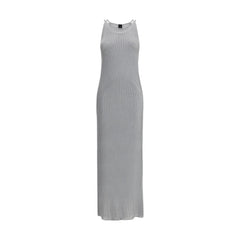 PINKO Metallic knit long Dress
