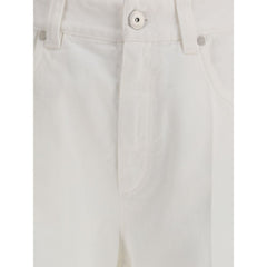 Brunello Cucinelli White Cotton Straight-Leg Jeans