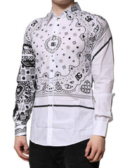 Dolce & Gabbana White MARTINI Bandana Print Formal Shirt