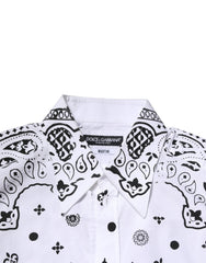 Dolce & Gabbana White MARTINI Bandana Print Formal Shirt