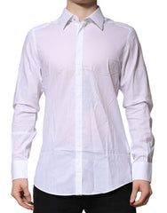 Dolce & Gabbana White MARTINI Long Sleeves Men Formal Shirt
